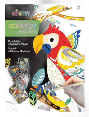 Zdjęcie produktu dla Wydrapywanka magiczne ptaki 4 sztuki