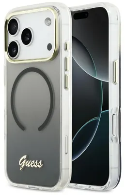 Obrázek produktu pro Pouzdro Guess IML Gradient Script Metal MagSafe pro iPhone 17 Pro Max - černé