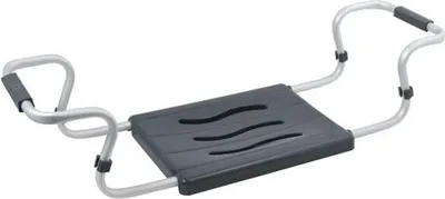 Produktbild von Famanu Badewannenstuhl - ausziehbar, 150 kg Tragkraft, Aluminium, Kunststoff, 55-70 x 18 x 26 cm, anthrazit