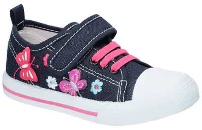 Produktbild von American Club TEN187, Mädchen Sneaker Klettverschluss Leder-Einlegesohle weißer Boden bequem, Marine 29