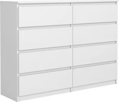 Obrázek produktu pro Komoda s 8 zásuvkami v matné bílé barvě, 138 x 101 x 39 cm