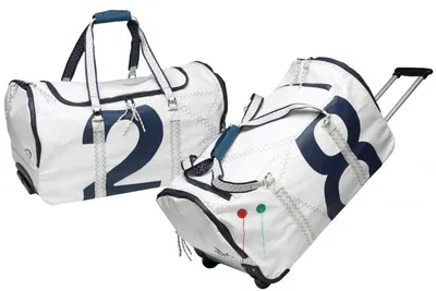 Produktbild von Sea Boy Reise Trolley aus Segeltuch Weiß/Marineblau