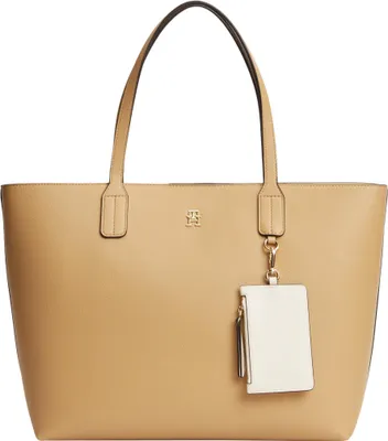 Obrázok produktu pre Tommy Hilfiger dámska kabelka typu "tote bag" s ikonickým dizajnom a mincovníkom, farba: béžová (Classic Khaki)