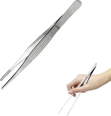 Produktbild von Kochpinzette Edelstahl, 14 CM Feinzangen Pinzetten, Kš¹chenpinzette, Lebensmittel Pinzetten mit Pr?zision Gezackten Spitzen zum Kochen, Grillen, Backen