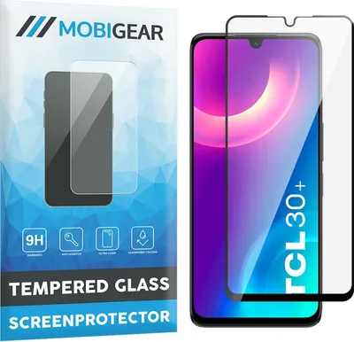 Produktbild von Mobigear Premium  TCL 30 Plus Panzerglas Gehärtetes Glas Displayschutz - Hüllenfreundlich - Schwarz
