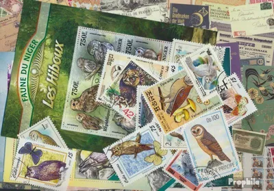 Produktbild von Briefmarken Motive 50 verschiedene Eulen Marken