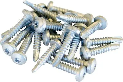 Produktbild von Schrauben PLUS zur Befestigung von Zäunen an Stahlpfosten Ø 5 x 25 mm 24 Stück verzinkt