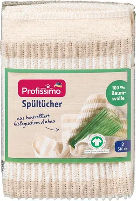 Spültücher, 100% Baumwolle, 2 Stück, 10 g