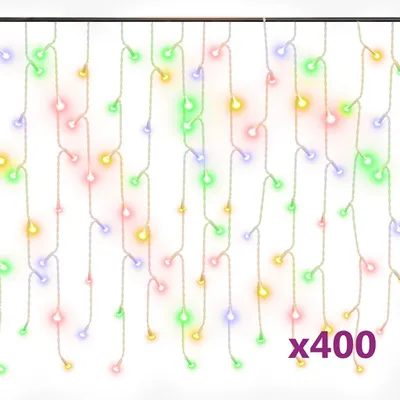 Image de vidaXL Rideau lumineux LED Glaçon 10 m 400 LED multicolore 8 fonctions