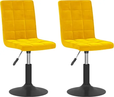 Immagine prodotto di Sedie da Pranzo Girevoli 2 pz Giallo Senape in Velluto