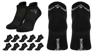 Produktbild von Black Snake dünne Sneakersocken Damen Herren 10 Paar Polyamid - 35/38 - Schwarz