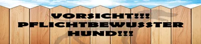 Produktbild von vianmo Holzschild 10x46 cm Vorsicht pflichtbewusster Hund