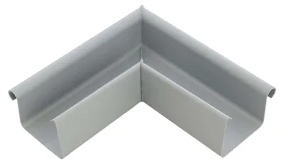 Produktbild von INEFA Rinnenwinkel 90 Grad kastenförmig Außenwinkel, PVC NW83 / 83mm Grau Wulst außen, Verbindungsstück Dachrinnenzubehör, Germany