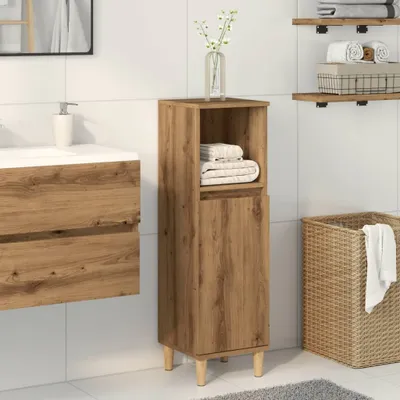 Produktbild von "2026 Promotion" Badschrank - Badezimmerschrank - Artisan-Eiche 30x30x100 cm Holzwerkstoff - Badezimmer CC31776