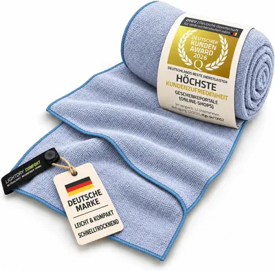 Zdjęcie produktu dla Ręcznik z mikrofibry - jasnoszary - 100x200cm