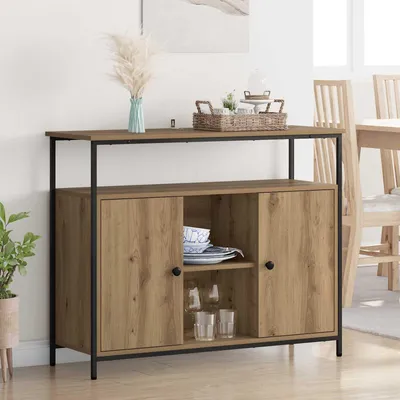 Zdjęcie produktu dla vidaXL Kredens dębowy Artisan 100 x 35 x 80 cm materiał drewnopochodny