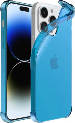 Image de Smartphonica iPhone 14 Pro Max
  housse en silicone transparente antichoc avec bumper - Bleu