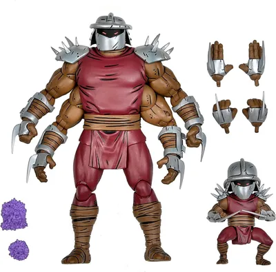Imagen del producto de Figuras Shredder Y Mini Shredder TMNT Las Tortugas Ninja Articuladas 17 cms Y 7 cms