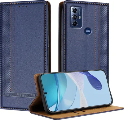 Produktbild von Handyhülle für Motorola Moto G Play 2022 Leder Flip Klappbare Schutzhülle mit Standfunktion Blau