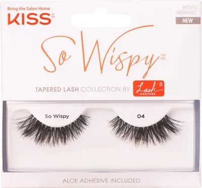 Immagine prodotto di KISS | Ciglia artificiali - SO WISPY 04 - Nero - Lunga durata - Con colla in un set