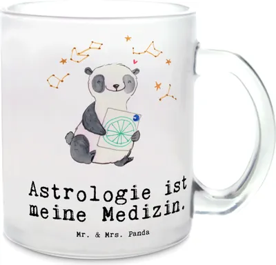 Produktbild von Mr. & Mrs. Panda Pott Panda Astrologie - Transparent - Geschenk, Tee Tasse, getränkebecher, Häferl, Trinkglas, Sternbilder, Horoskop, Teetasse