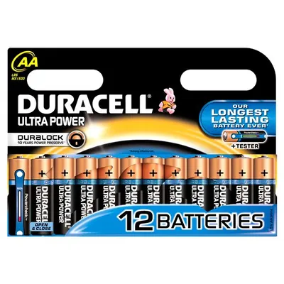 Produktbild von Duracell Ultra Power AA 12 Pack, Alkali, Zylindrische, 1.5 V, 15 mm, 49 mm, 15 mm