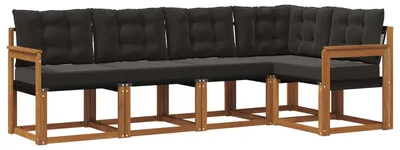 Produktbild von vidaXL Outdoor-Sofagarnitur 5 stk. Natürlich und Schwarz