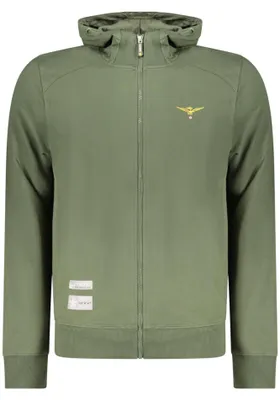 Produktbild von Stilvolles Herren-Sweatshirt in Grün mit Reißverschluss & Kapuze
