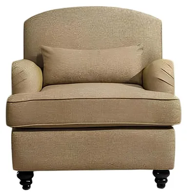 Produktbild von Bequemer Sessel in warmem Beige mit stilvollen Holzbeinen