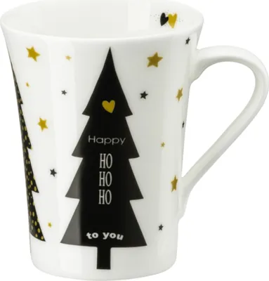 Produktbild von Hutschenreuther Becher mit Henkel My Christmas Mug Happy HoHoHo to you, Tasse, Bone China, Mehrfarbig, 400 ml, 02048-727429-15505