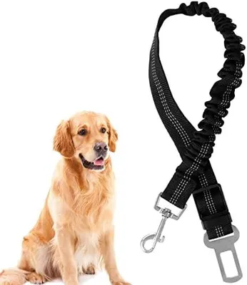 Produktbild von Redamancy Hundegurt fürs Auto, 1 Stück Verstellbarer Anschnallgurt, Hunde Sicherheitsgurt für Auto, Hundesicherheitsgurt mit Elastischer Ruckdämpfung und Starke Karabiner, für Hunde und Katzen.