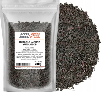 Zdjęcie produktu dla HERBATA CZARNA YUNNAN OP 200g Liściasta naturalna wysoka jakość Kol-Pol