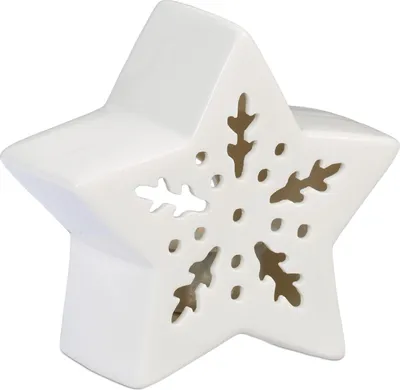 Immagine prodotto di Portacandele in Vetroceramica a forma di stella, bianco