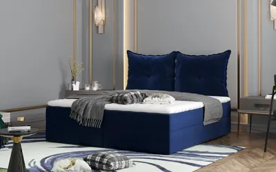Obrázek produktu pro Boxspringová postel PINELOPI - 200x200, modrá