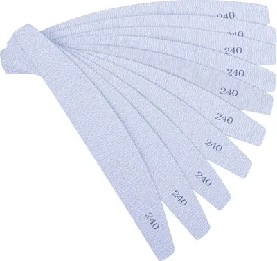 Produktbild von Ersatz-Schleifpads für die Halbmond-Metallbootfeile (Zebrafarbe) 240er Körnung 10 Stück