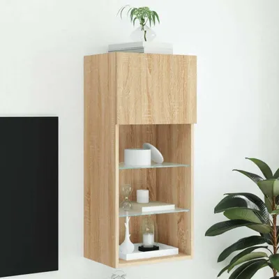 Productafbeelding van Maison Exclusive - TV-meubel met LED-verlichting, Sonoma-eikenhout, 40,5 x 30 x 90 cm