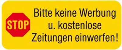 Produktbild von PVC-Aufkleber - BITTE KEINE WERBUNG - 302057/5 - Gr. ca. 48 x 20 mm