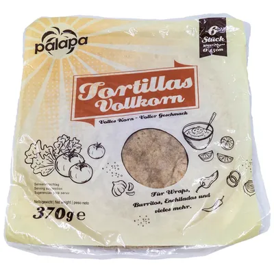 Zdjęcie produktu dla Tortilla pełnoziarnista Palapa fresh 25 cm do fajitas i miękkich tacos 370 g