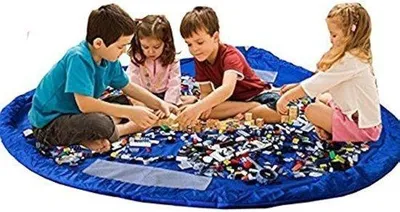 Produktbild von Famanu Spielzeugaufbewahrungstasche mit Spielmatte - Faltbare Organizer für Kinderspielzeug, 150 cm