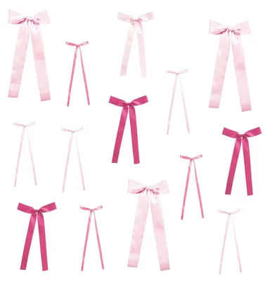 50 rosa Satin-Schleifen Deko für Wand & Tür – Babyparty, Hochzeit