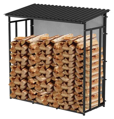 Produktbild von Eikuavons Kaminholzregal Stapehilfe Metall Feuerholzregal 185x70x185cm Brennholzregal