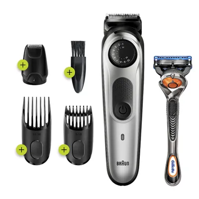 Obrázek produktu pro Zastřihovač vousů BRAUN s Gillette Fusion5 BT5265 stříbrný (BT5265)
