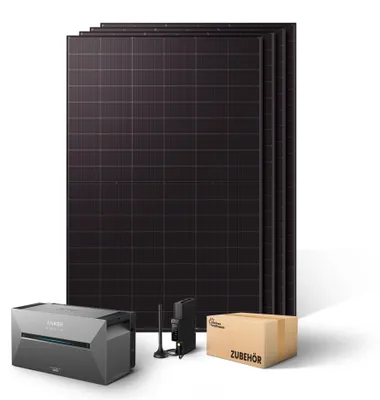 Produktbild von Kleines Kraftwerk 2000W Balkonkraftwerk ohne Halterung inkl. Anker Solarbank 3 Pro – 0% MwSt – Solaranlage mit Speicher
