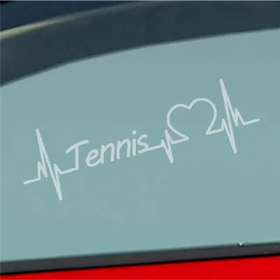 Produktbild von Auto Aufkleber Tennis Herzschlag Ballsport Wimbledon Fans Sport Liebe 19x6 cm Milchglas Sticker Heckscheibenaufkleber