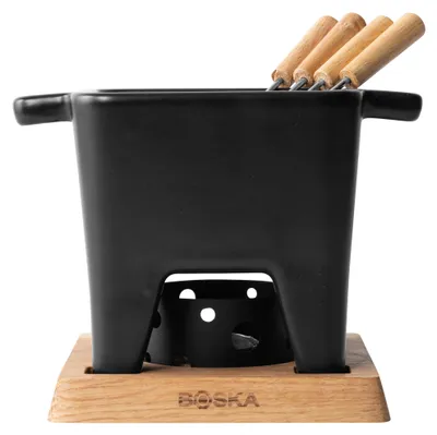 Produktbild von Boska Tapas Fondue Nero L - Käsefonue - Kleines Fondueset - Für Käsefondue & Saucen - Mit Teelicht - Spülmaschinenfest - 600 ml - Für 3 bis 4 Personen
