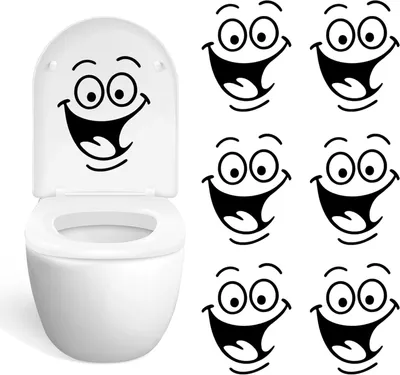 Produktbild von WC-Sitzaufkleber, 6 Stück, lustige, individuell gestaltbare Wandaufkleber für die Badezimmer- oder Küchendekoration