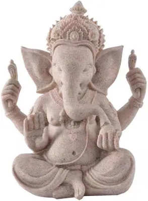 Productafbeelding van Ganesha Boeddha Beeld, Decoratief beeld, 9.5 cm, Sandsteen, Handgemaakt, voor Woonkamer
