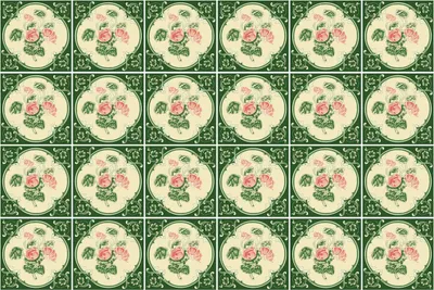 Produktbild von Fliesenaufkleber 20 x 20 cm – 24 Stück – Selbstklebend – Wasserfest – Pflegeleicht – Hitzebeständig – Für Küche & Bad – Florale Ornamente in Kreisen