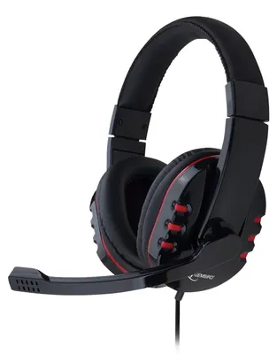 Produktbild von Gembird MHS-402 Stereo Headset, schwarz/rot
