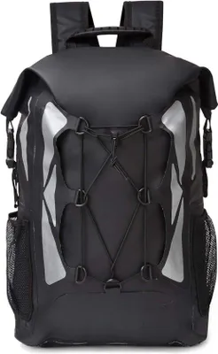 Produktbild von Famanu Rucksack 30 Liter - Wasserfestes Roll-Top Design - Schwarz